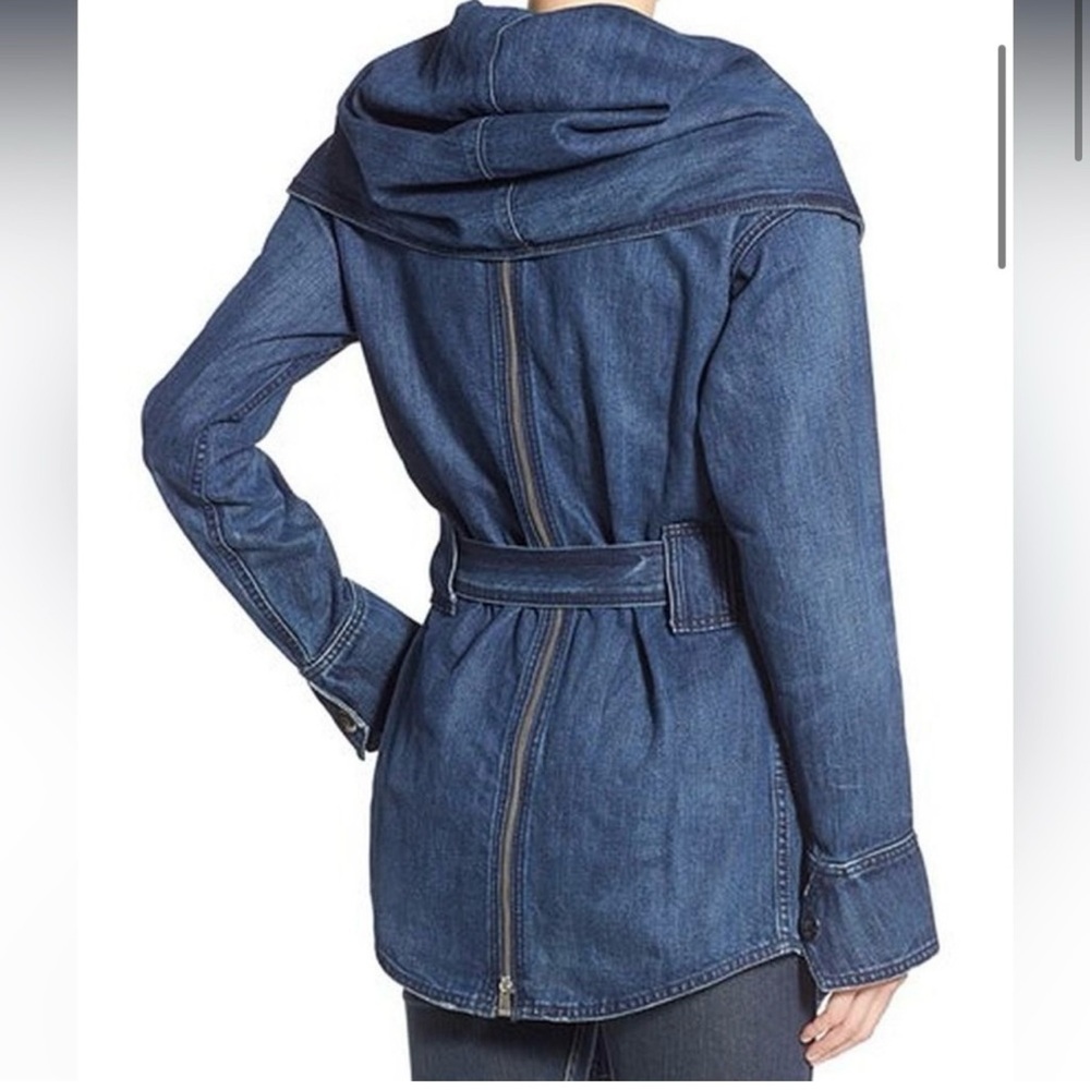 Strom Dark Blue Belted Jean Jacket - Picture 3 of 7